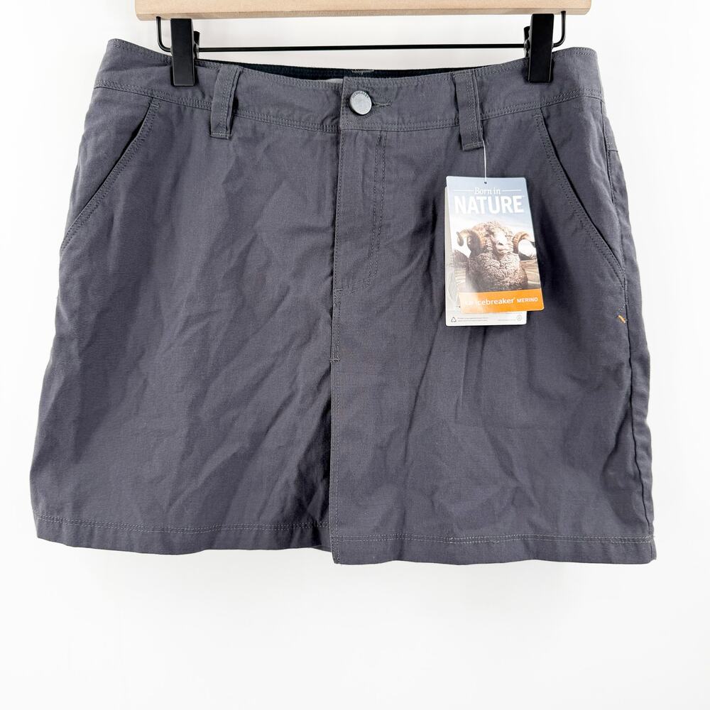 Icebreaker Destiny Skirt Size 28 / 6 Merino Wool Cotton Blend Gray NWT Mini Grey